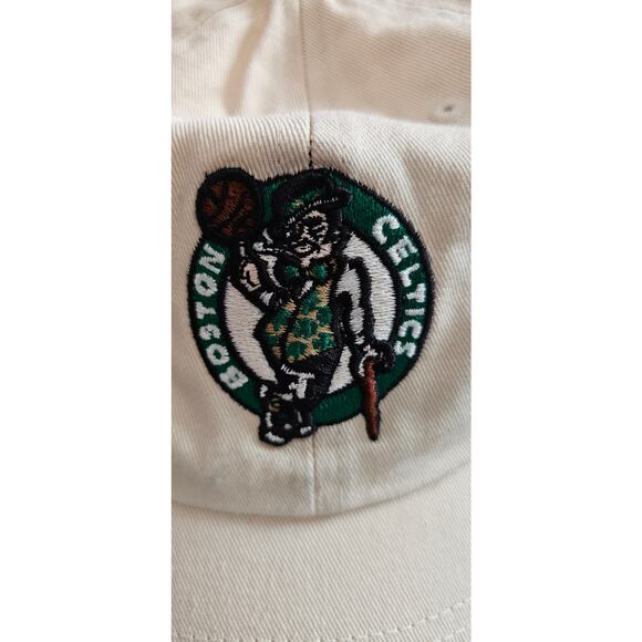 47 Brand NBA Boston Celtics Hat Clean Up Relaxed Cotton Twill Cream One Size Cap - Picture 2 of 6